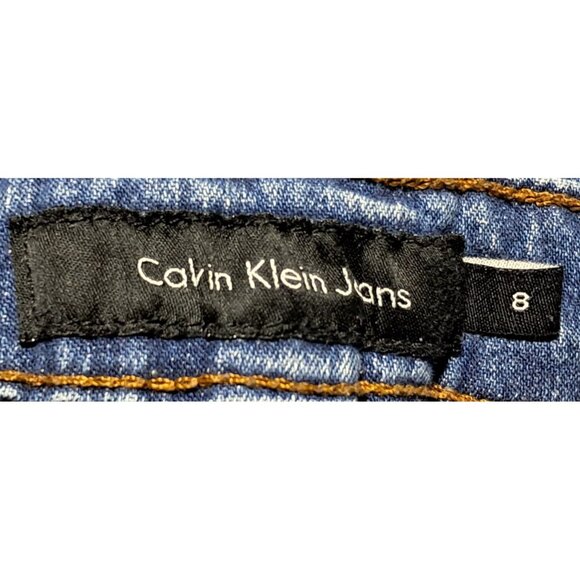 Calvin Klein Jeans Womens 8 Stretch Slim Boot Cut Double Stone Wash - Picture 8 of 11